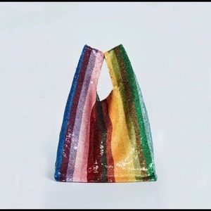Super cute two tone RAINBOW sequin tote bag